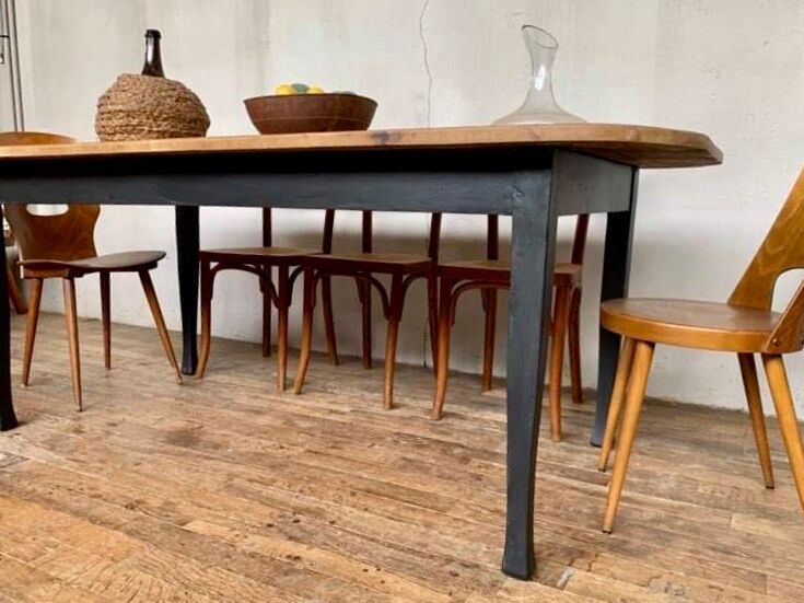 Solid wooden farm table length 204 cm