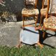 8 cherry wood chairs in Louis XV style with velvet upholstery.