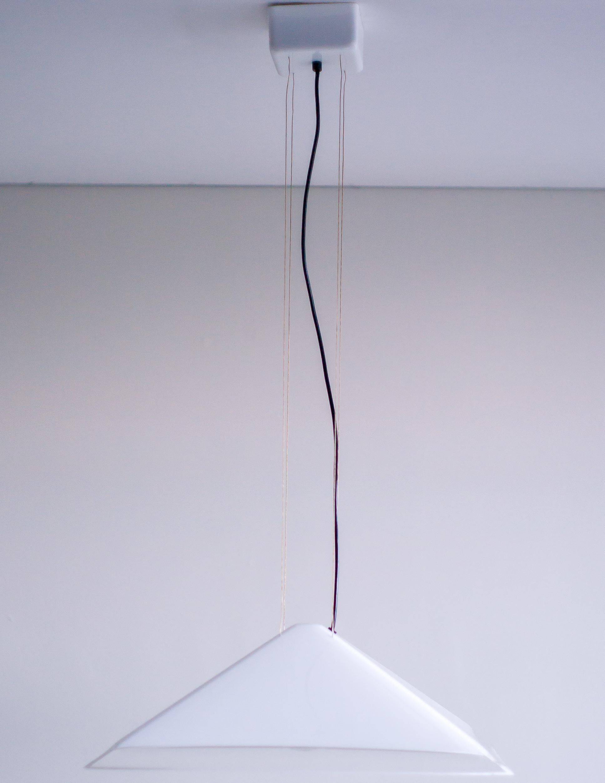 Large pyramid pendant iGuzzini - adjustable height, plexiglass, Italy 1980
