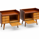 Set of 2 bedside tables/sideboards with flap and drawers