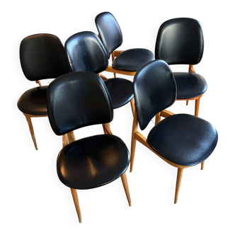 Pegasus Chair Wood and Skai by Baumann