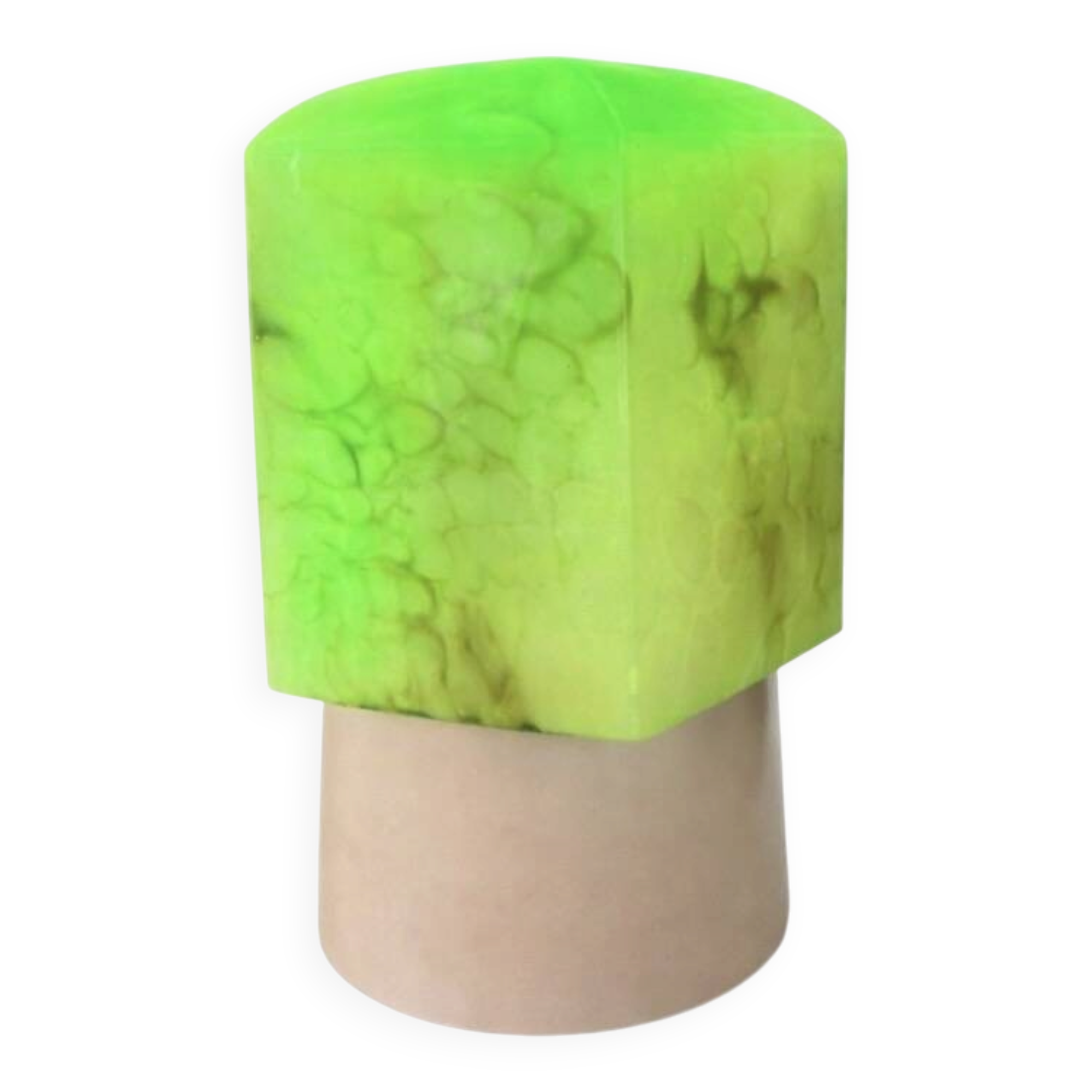 Art Deco ceiling light in uranium glass (ouraline) – Czechoslovakia – year