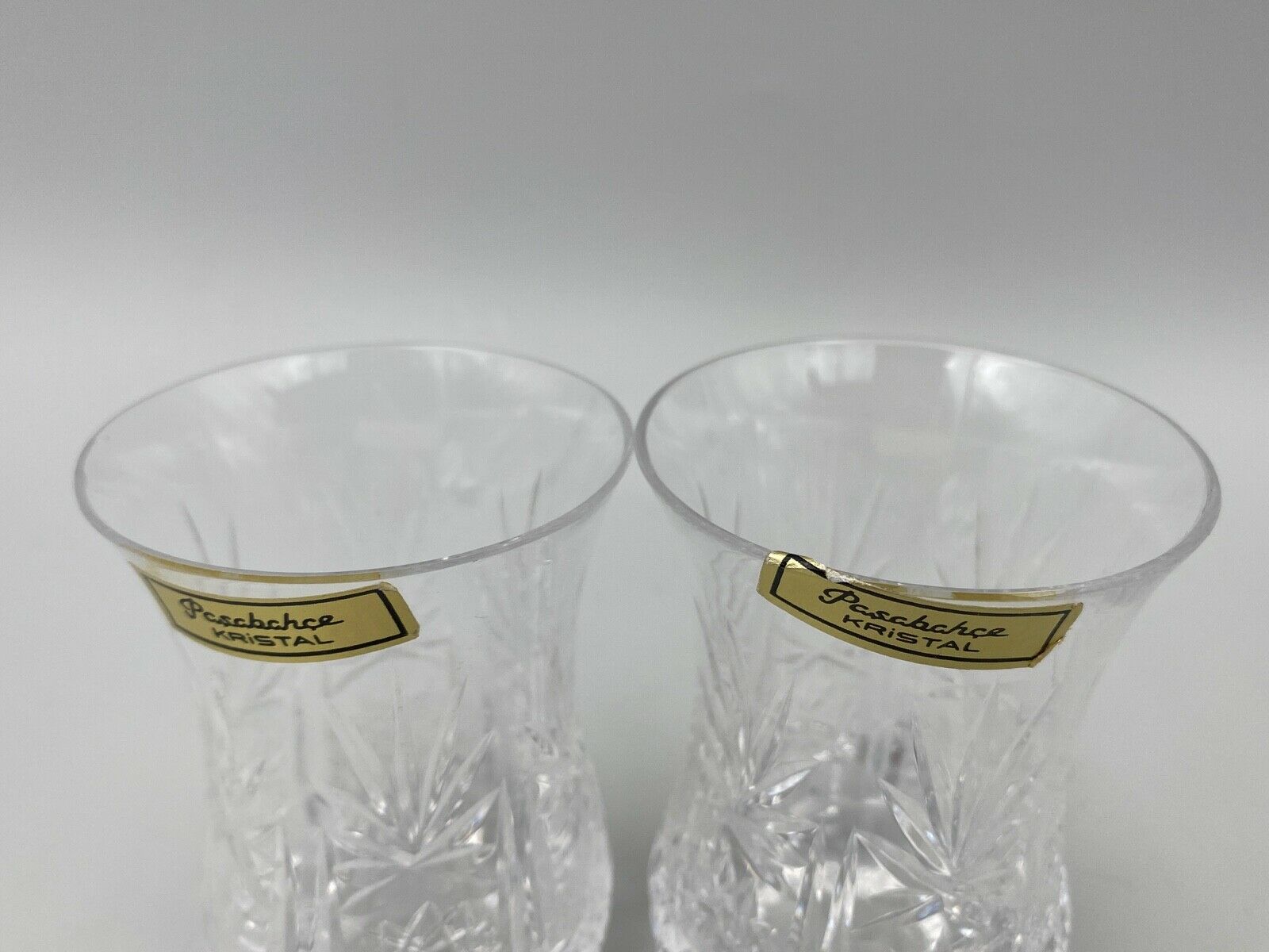 6 GLASSES A THE TURKISH CRISTAL PASBACHE UNDER CUP SPOONFULS JUMBO STAINLESS STEEL 18/8
