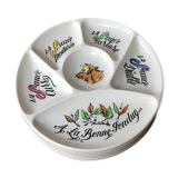 Six fondue plates by Gien