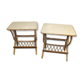 Pair of bedside shelves doors reviews rattan bamboo