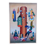 Peinture abstraite franco balleri 2008 huile sur toile