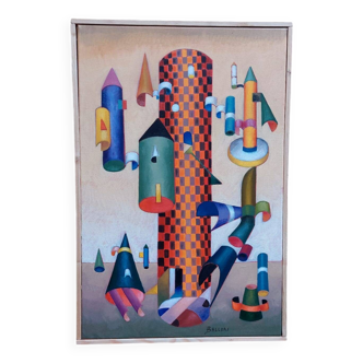 Peinture abstraite franco balleri 2008 huile sur toile