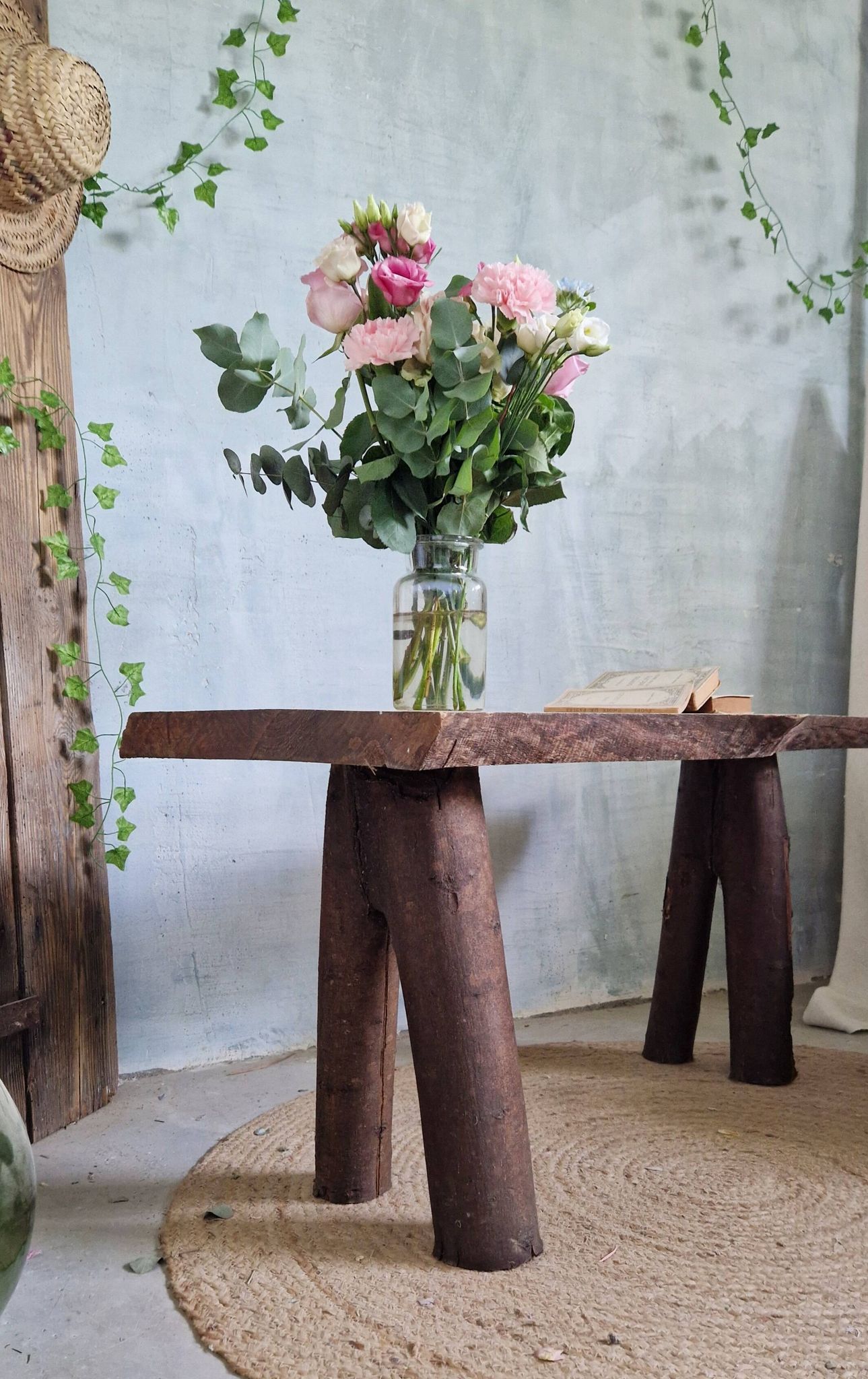 Brutalist wooden bench