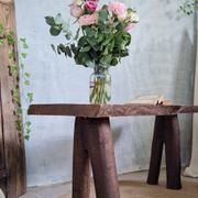 Brutalist wooden bench