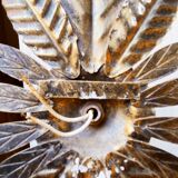 Raw metal wall lamp, Murano tulip