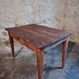 French antique table with drawer – Around 1920 – Pine top and legs.