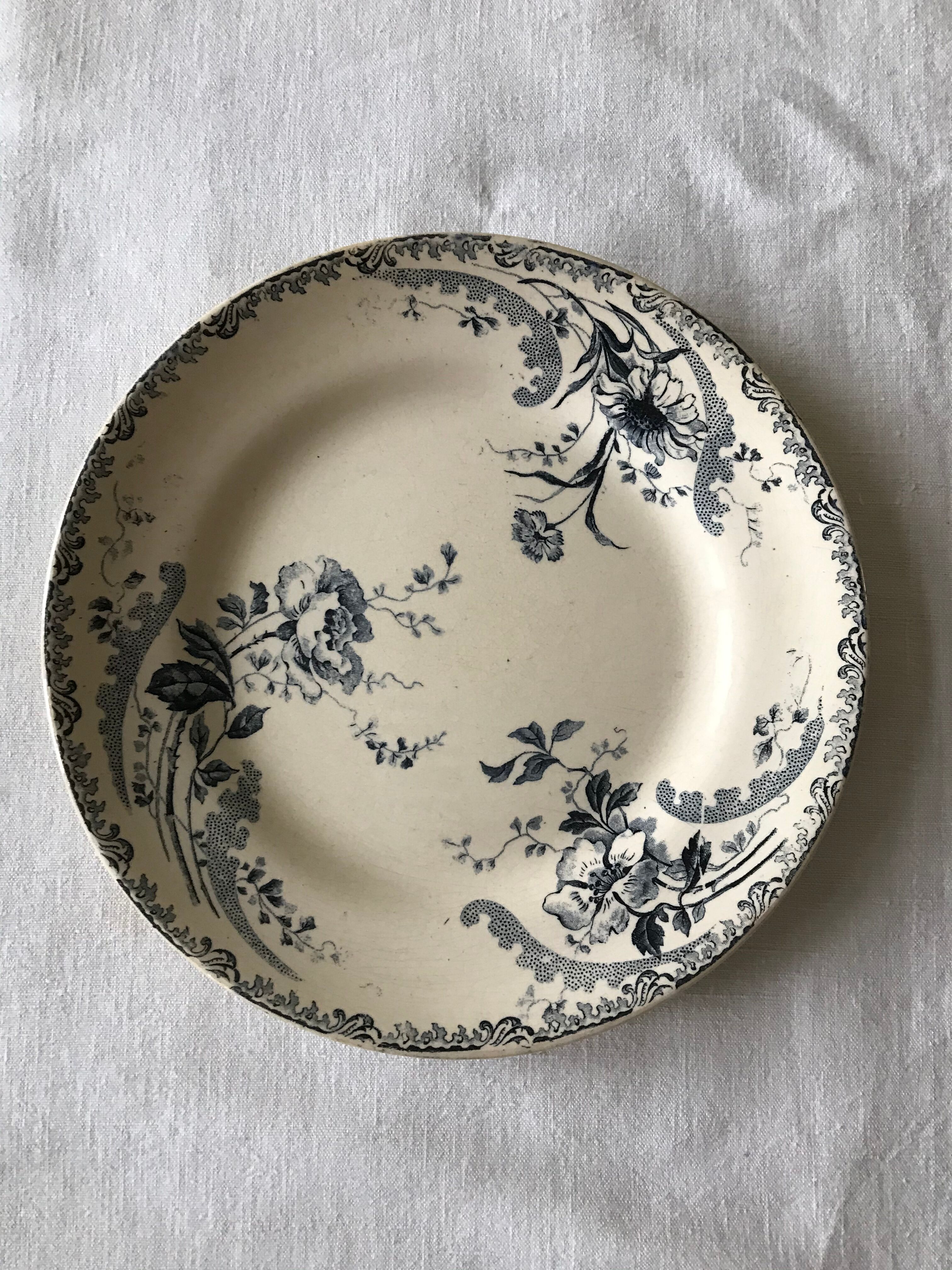 Lot of 6 flat plates "Terre de Fer" model Pornic