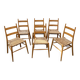 Wooden chair with straw seat - yngve ekström - sweden - circa 1960