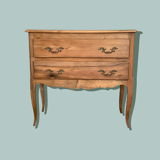 Solid raw walnut sauteuse chest of drawers