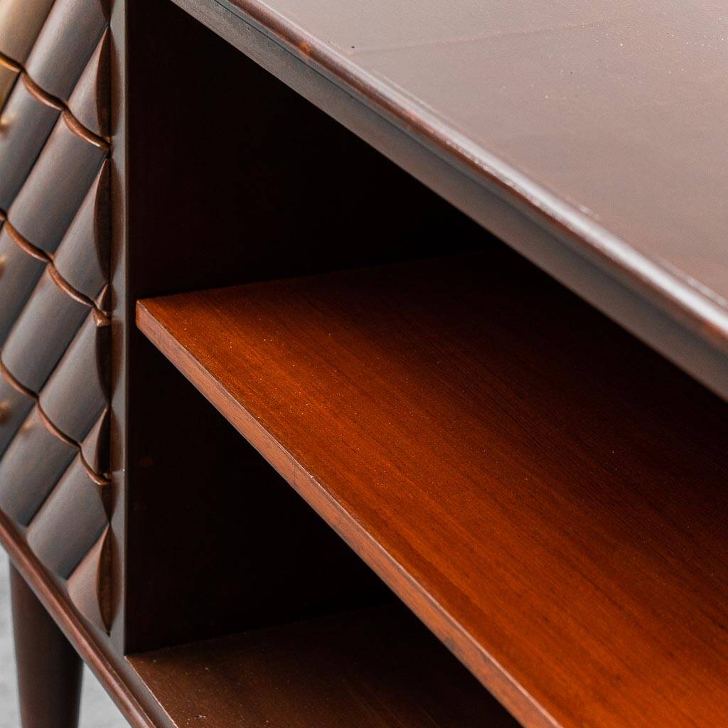 SIDEBOARD VINTAGE IN LEGNO CON DETTAGLI IN OTTONE ANNI ’60 MODERNARIATO