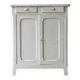 Buffet vintage patiné blanc