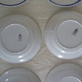 6 assiettes plates Lunéville  faience ancienne