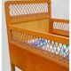 Crib wood rattan vintage 1960