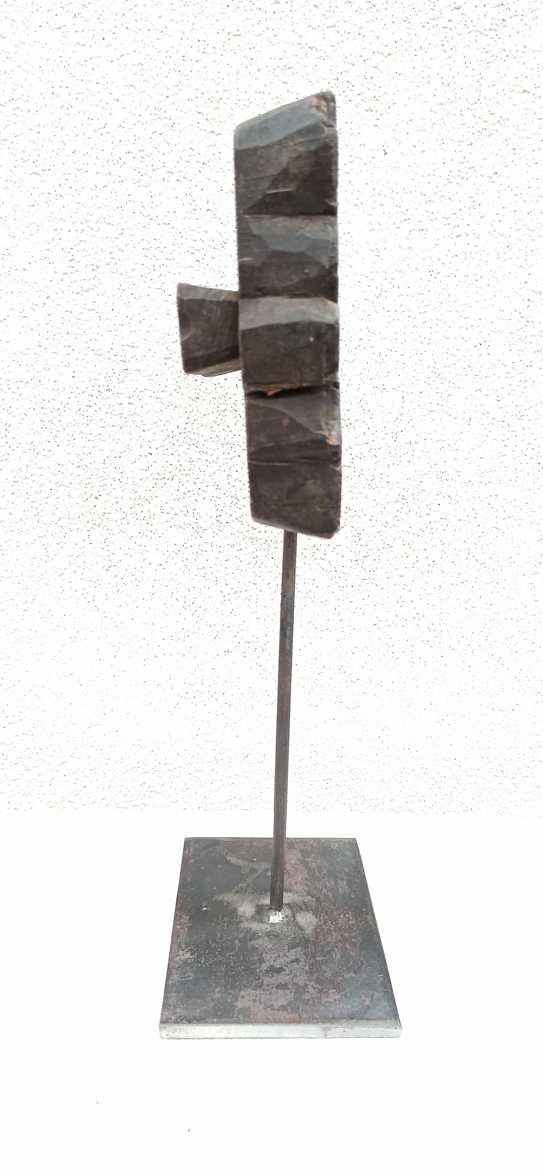 Set of three old ink pads on a base