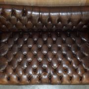 Vintage oversized Chesterfield canapé in hand-dyed leather.