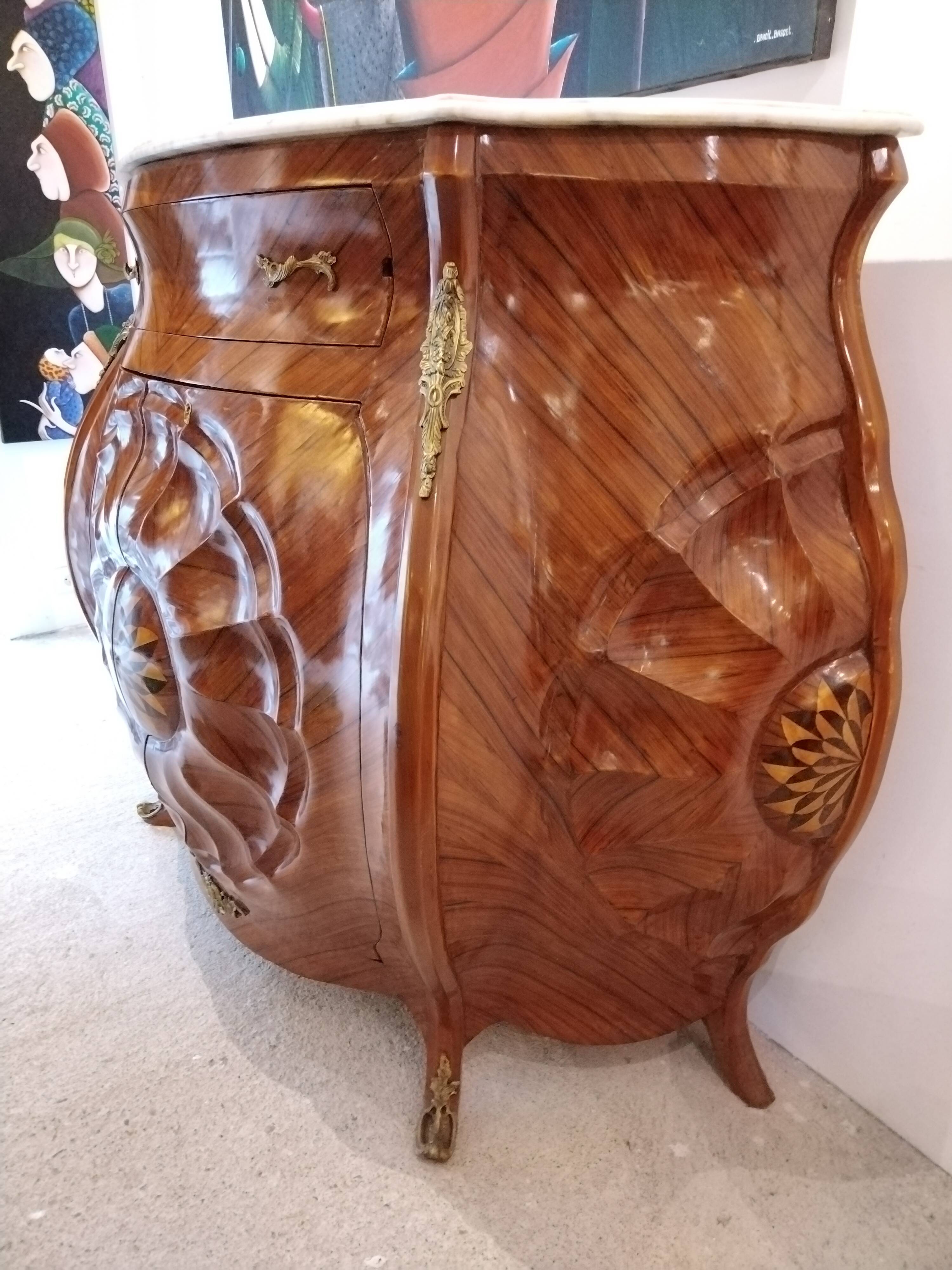 Louis XV style marquetry bar furniture