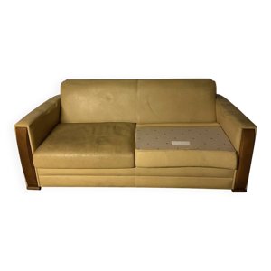 Canapé Hugues Chevalier modèle Pullman 190 Cuir et Sycomore