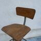 Industrial workshop chair in wood and metal – adjustable