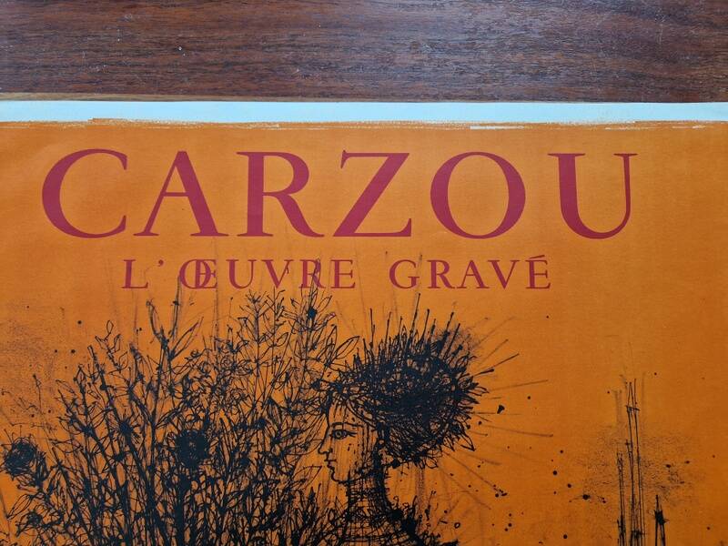 Jean Carzou (1907-2000) - Exhibition poster from 1965 - Imprimerie Mourlot - Dedicated by Carzou