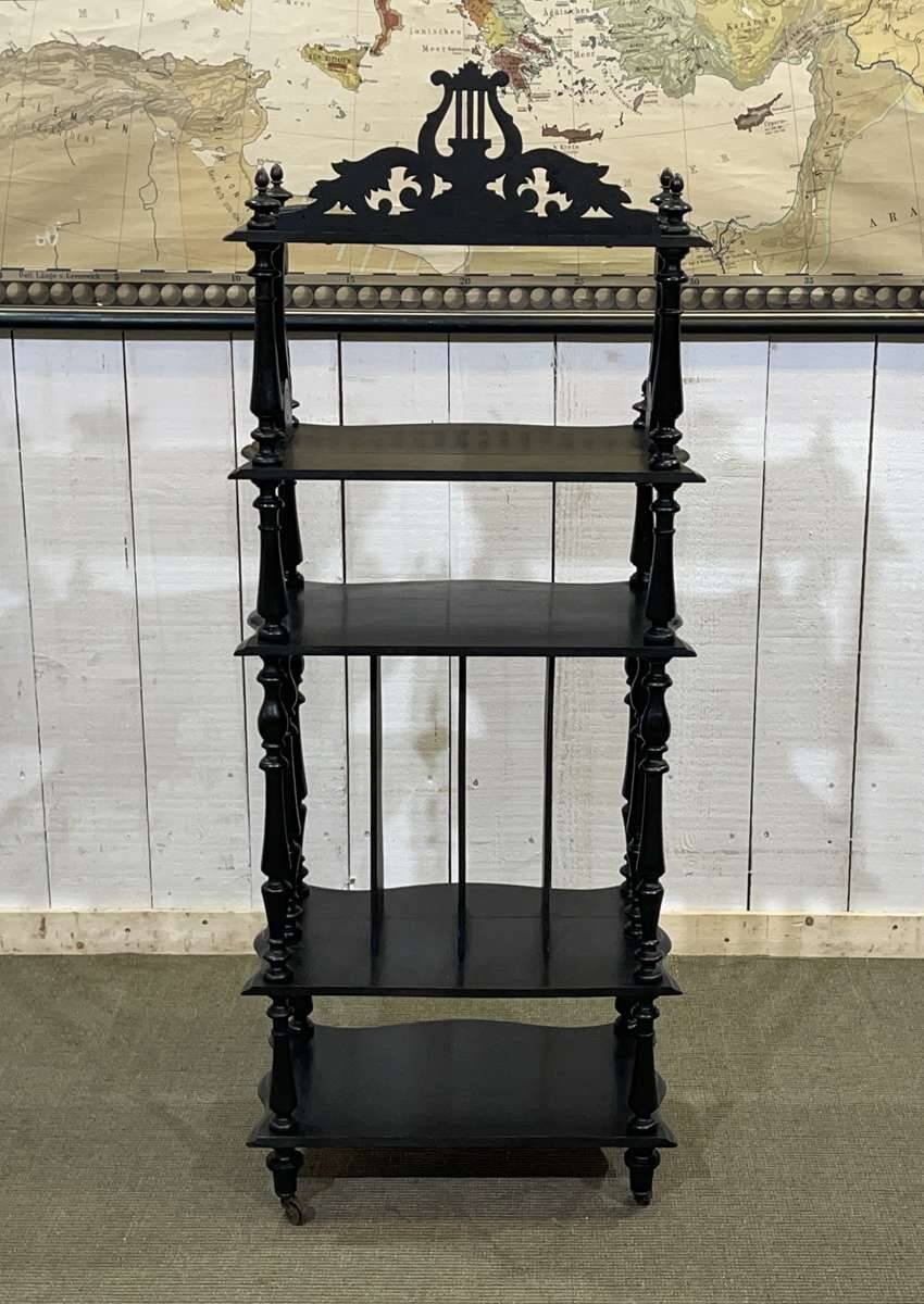 Napoleon III music cabinet, late 19th century, in blackened wood