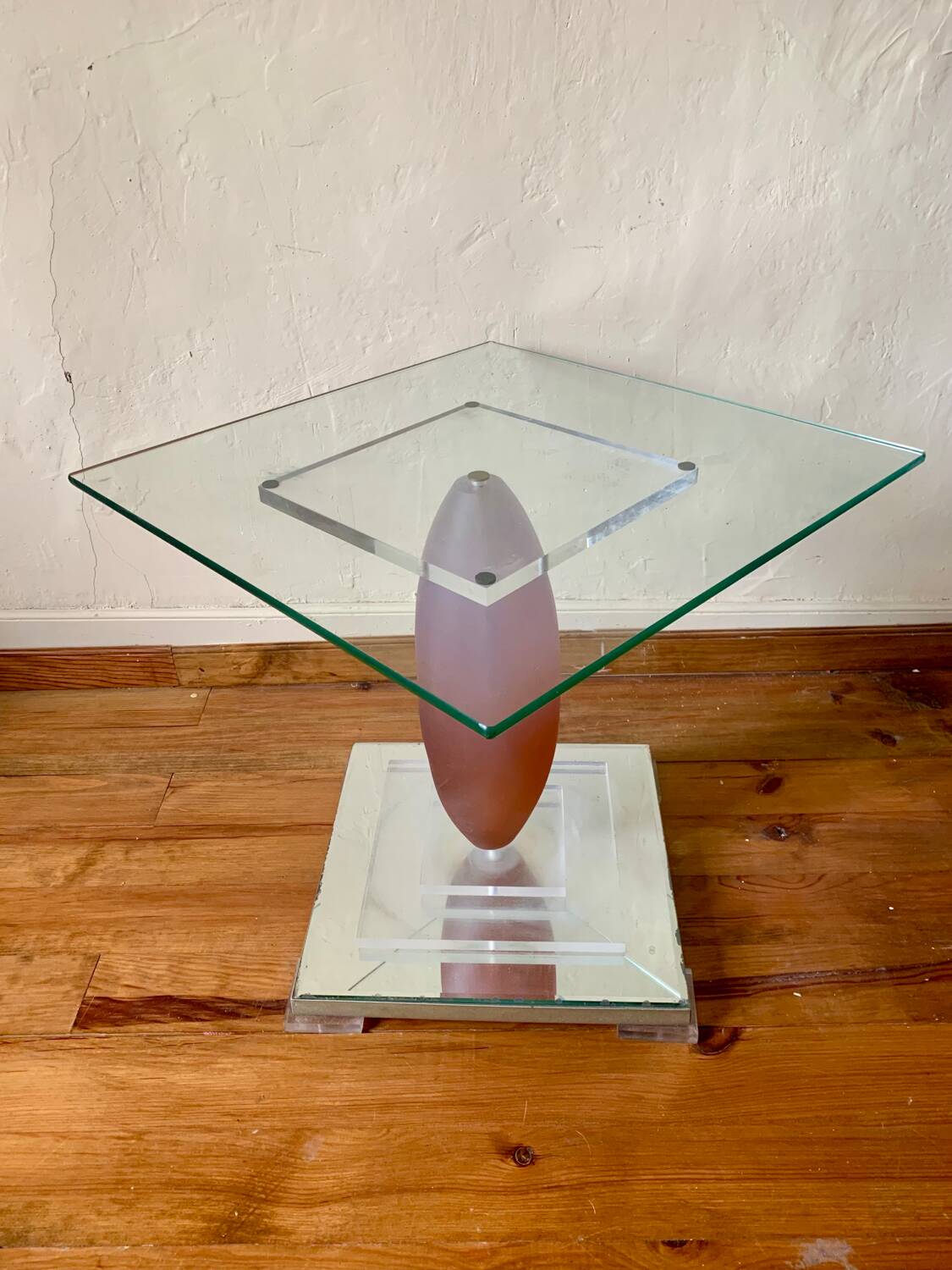 Selette table d’appoint design verre roche bobois