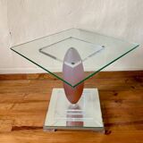 Designer side table in roche bobois glass