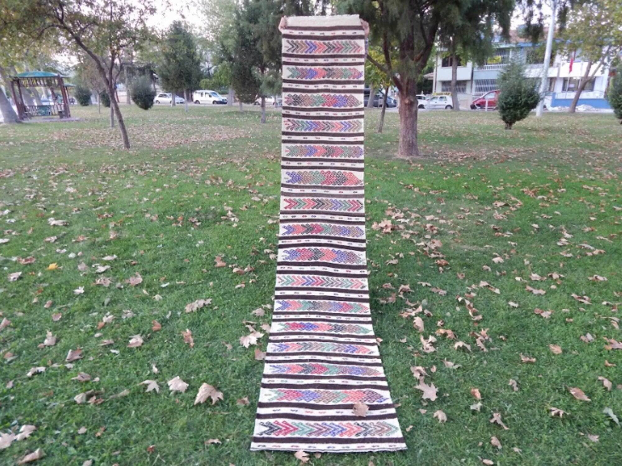 Vintage Turkish hallway rug 62x332 cm