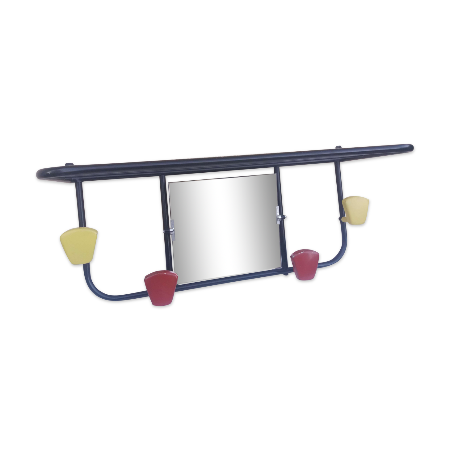 Wall coat holder with mirror