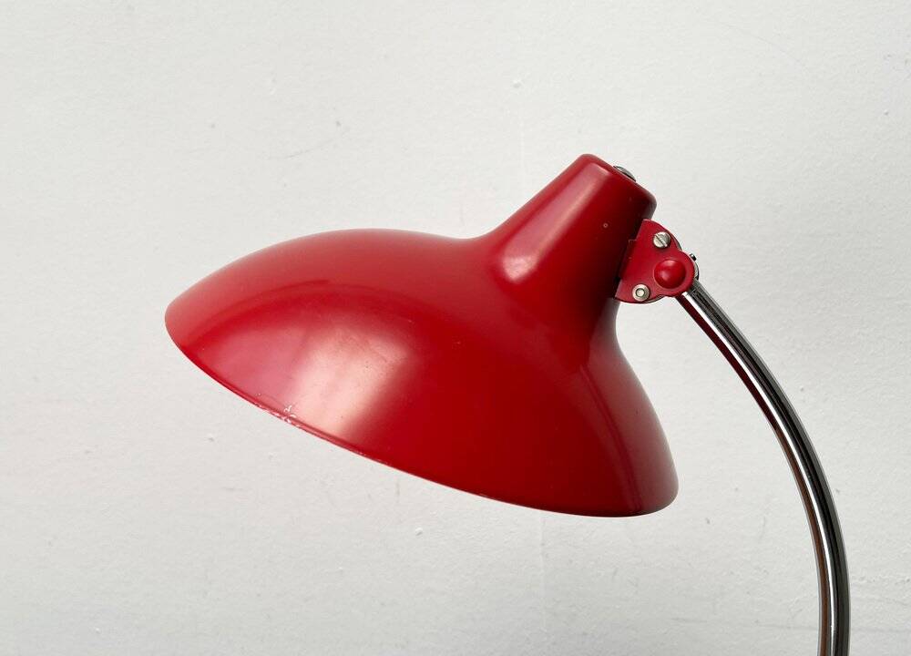 Red German table lamp mid-century 6786 by Christian Dell for Kaiser Idell, 1960s
