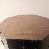 Coffre octogonal en bois et métal, Asie