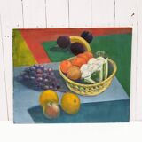 Nature morte huile sur carton signée Rollason