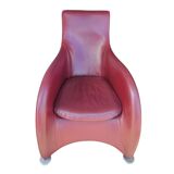 Fauteuil Montis / Gerard van den Berg / années 1990 / Cuir rouge bordeaux