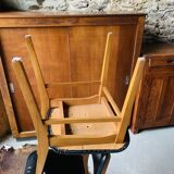 Pair of Scandinavian teak and skai chairs