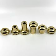 6 small brass candlesticks • Landskrona Mässing • Sweden • Circa 1978