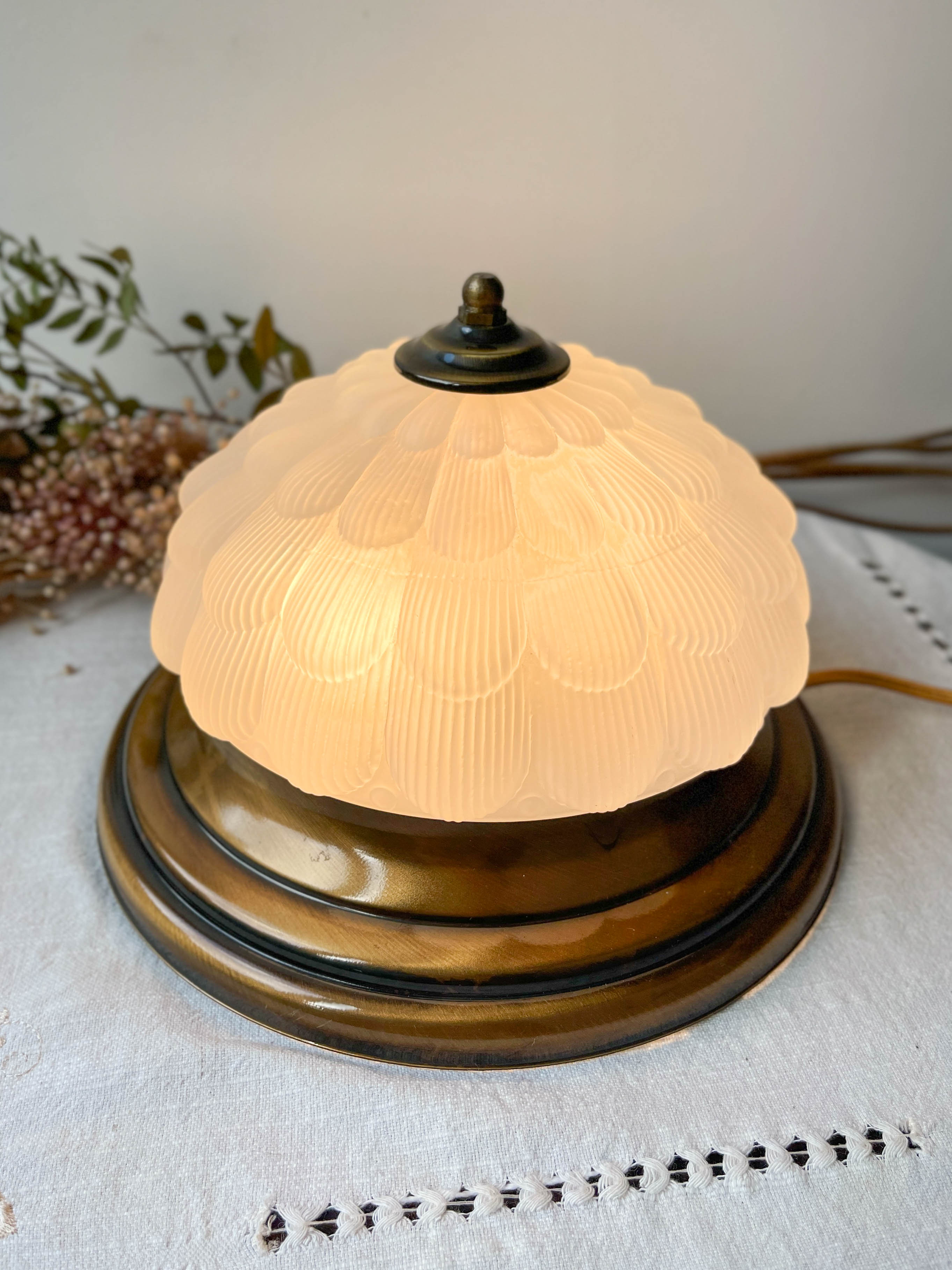 Vintage table lamp antique glass globe