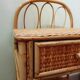60' vintage rattan bedside table