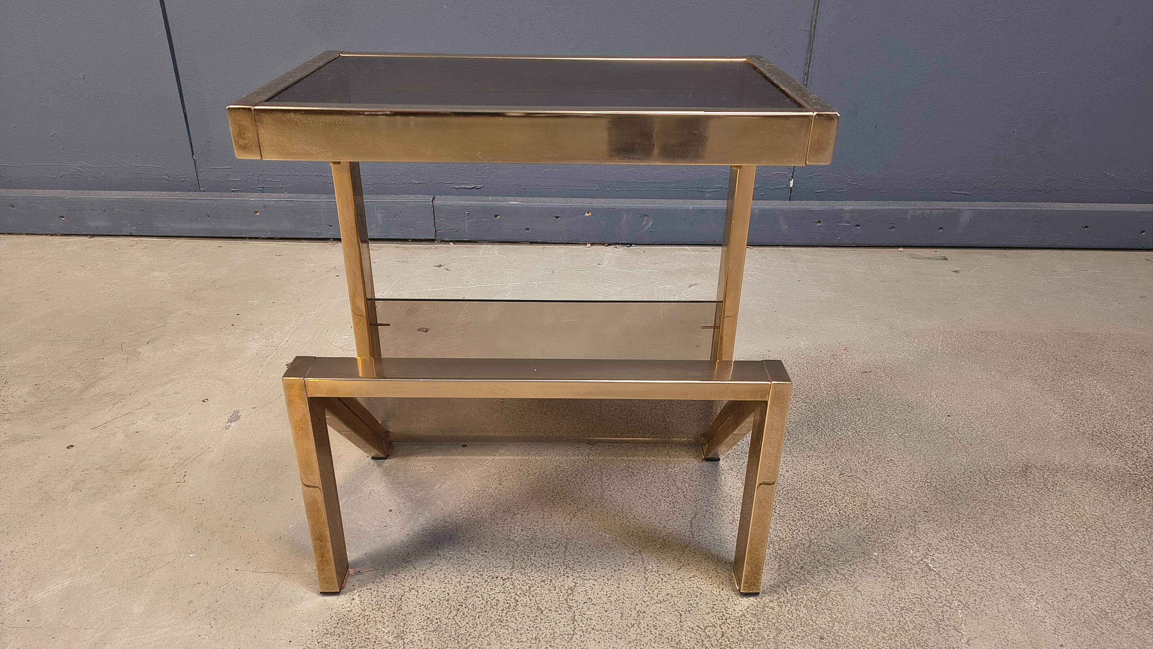 Brass magazine rack by Belgochrom, 1970s