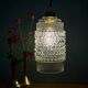 Suspension globe vintage en verre moulé