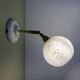 Applique globe vintage en verre de Clichy blanc