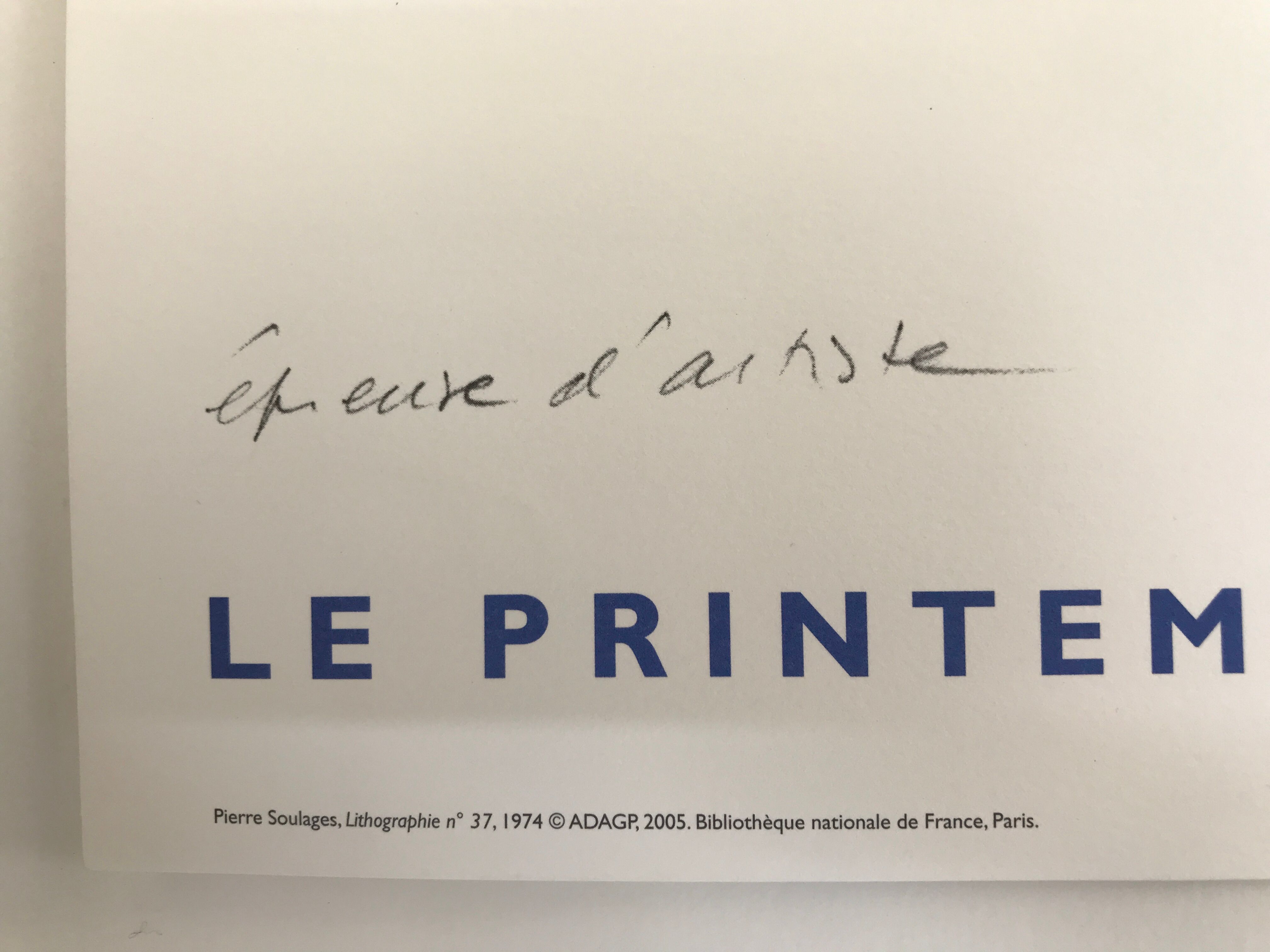 Lithograph N°37, Le Printemps des poètes, 2005