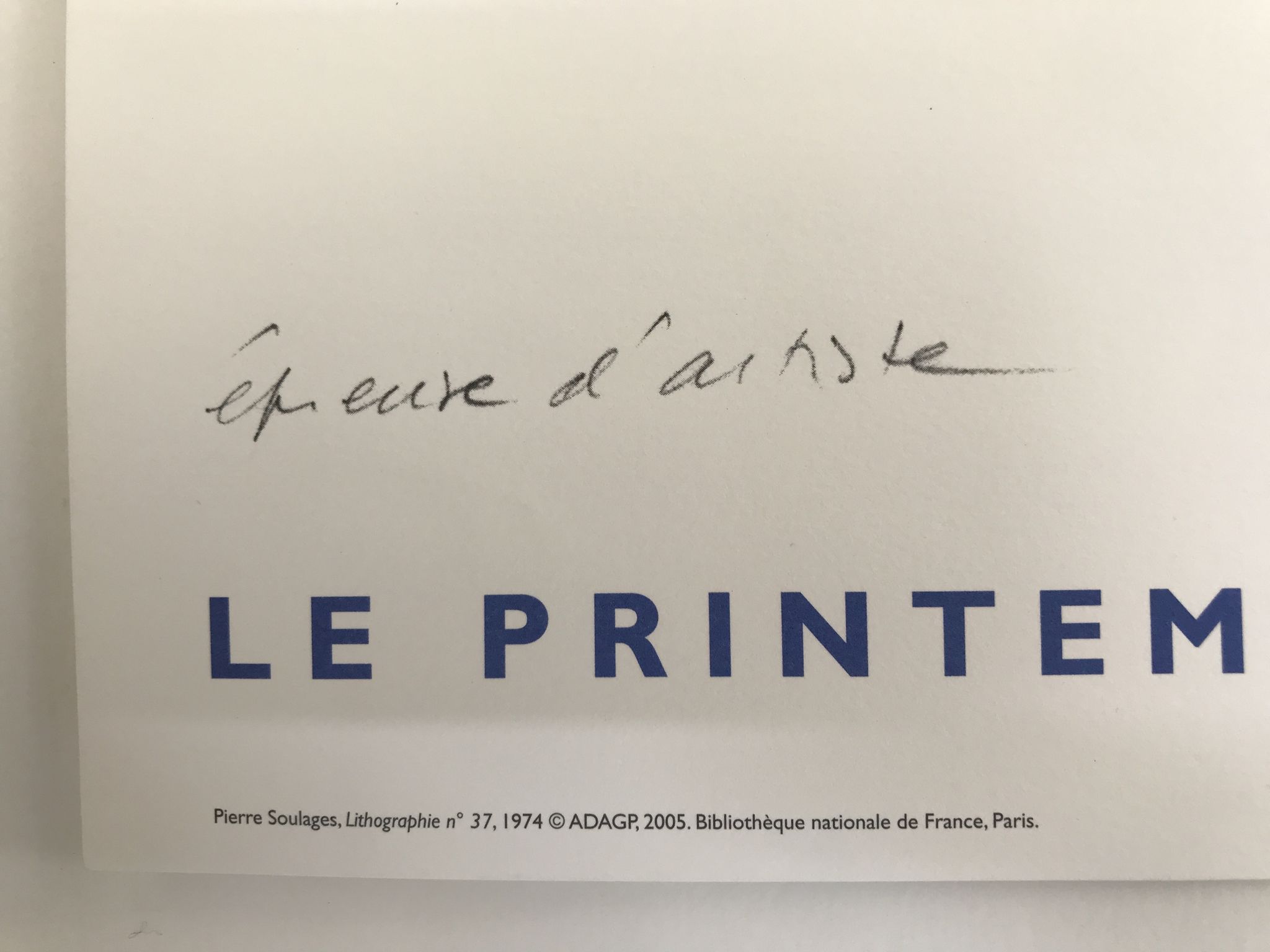 Lithograph N°37, Le Printemps des poètes, 2005
