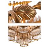 Gilt bronze chandelier with tassels with matching sconces