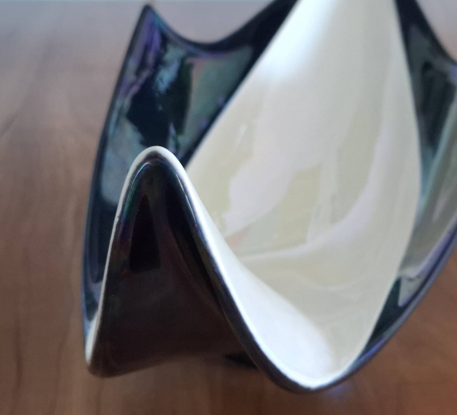Vintage White and Blue Verceram Fruit Bowl