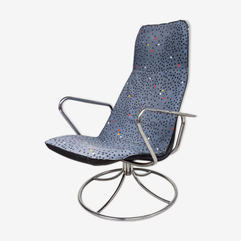 Ikea swivel chrome lounge chair 80s