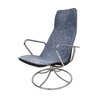 Ikea swivel chrome lounge chair 80s